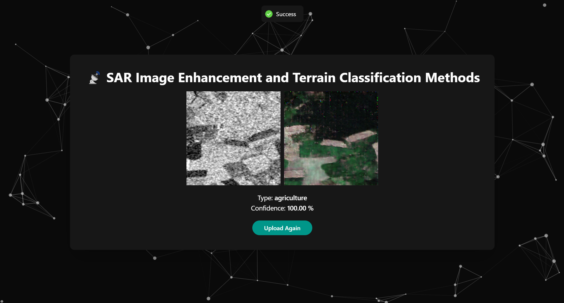 SAR Image Enhancement and Terrain Classification Methods